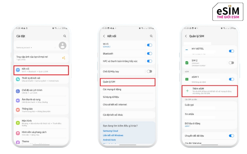 Cách kiểm tra điện thoại Android có eSIM hay không
